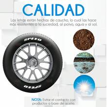 Letras Para Llantas Stickers 4 Llantas Auto Letras De Caucho Pegatina En Forma De Letras Etiqueta - Blanco - Ver 5