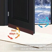 1 m Bande d'étanchéité auto-adhésive pour bas de porte à 3 trous, anti-poussière, anti-bruit, anti-vent, bande d'étanchéité pour portes et fenêtres, autocollants, décalcomanies murales, décalcomanies en vinyle pour décorations de maison, articles de décoration de printemps pour rafraîchir votre maison, autocollants de décoration Rama