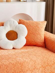 1 件向日葵印花全套沙發套,彈性提花沙發套,保護沙發免受貓侵害,四個季節,配有 1 個枕套 - 橘色 - 查看 6