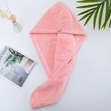 1入組女士吸水干髮帽:超強吸水能力和極速干髮速度的超細纖維毛巾帽,速乾神器! - 粉色 - 查看 4