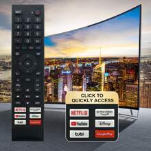 Erf3j80h全新適用於海信4k Uhd Android智能電視遙控器75a6g 75u6g 75u68g 70a6g 65a6g 65u68g,搭配primevideo按鍵 - 黑色 - 查看 1