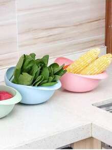 1入家用廚房帶濾網的米洗器,米飯清潔工具套裝,米飯沥水器和过滤器,水沥干的筐子 - 白色 - 查看 9