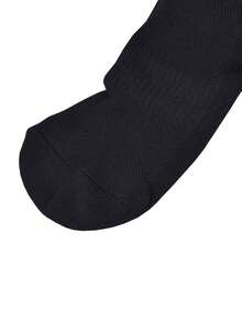 1pair Thick Towel Bottom Mid-calf Training Socks With Silicone Anti-slip & Shock Absorption Design For Men And Women - Black - View 4