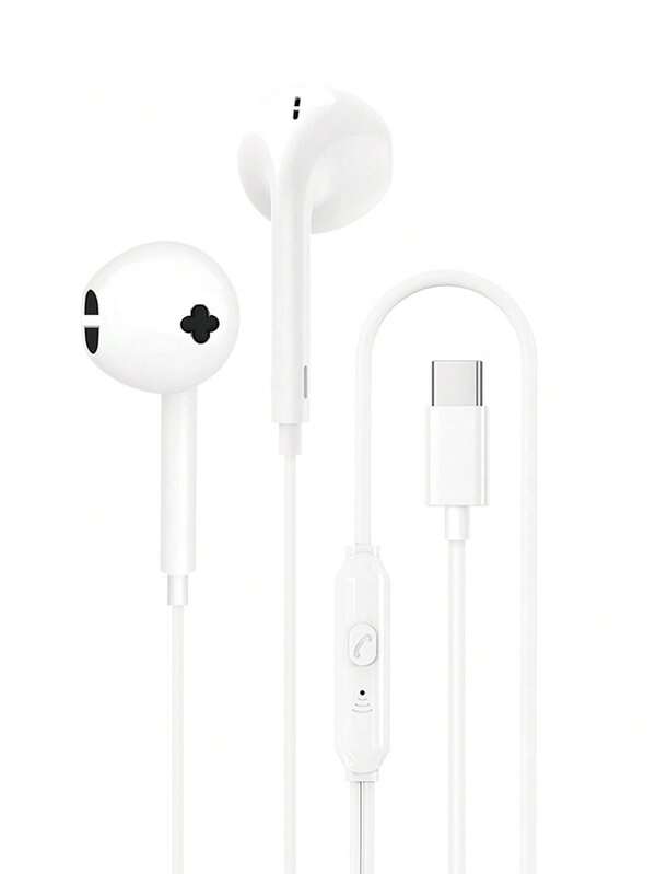TypeC Wired Earphones, InEar Style, Universal For Computer And Mobile