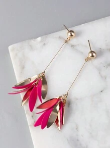 1 Paar modische hochwertige elegante, farbenfrohe Dopamin-bemalte Blütenblatt-, Tropfen-, Blatt-, Quasten-Ohrringe für Frauen, zart & süß, geeignet als Frühlings-/Sommer-Strandurlaubs-Geschenk