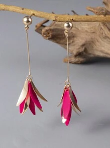 1 Paar modische hochwertige elegante, farbenfrohe Dopamin-bemalte Blütenblatt-, Tropfen-, Blatt-, Quasten-Ohrringe für Frauen, zart & süß, geeignet als Frühlings-/Sommer-Strandurlaubs-Geschenk