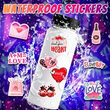 50入組214個情人節防水diy創意貼紙玩具,適用於筆記型電腦、桌上型電腦、手機、手機殼、吉他、桌面、杯子、旅行、摩托車、汽車配件貼紙,完美情人節禮物 - 彩色 - 查看 6