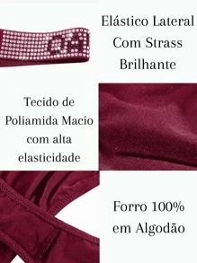 Kit 3 Rhinestone Thong Panties ''Love Secret'' - Assorted Colors - Nhiều màu - Xem 3