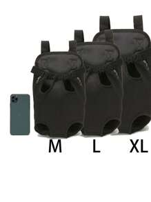 1入組寵物背包適用於貓和小狗,網眼透氣手提包 - 黑色 - 查看 10