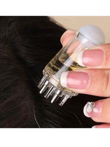1 Piece Roll-On Massage Comb Portable Mini Massage Comb Scalp Applicator Scalp Care Tool - Transparent White - View 1