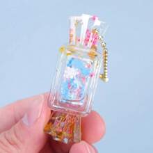 1pc Resin Mold Silicone Mold Simple Square Circle Handmade Quicksand Candy Cute Quicksand Pendant Keychain Mold