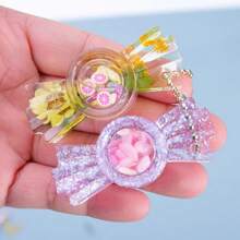 1pc Resin Mold Silicone Mold Simple Square Circle Handmade Quicksand Candy Cute Quicksand Pendant Keychain Mold
