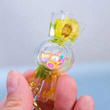 1pc Resin Mold Silicone Mold Simple Square Circle Handmade Quicksand Candy Cute Quicksand Pendant Keychain Mold