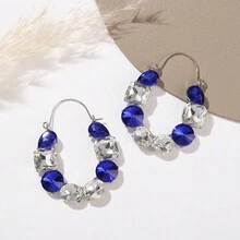European And American Fashion Simple Style Rhinestone Earrings For Women, Asymmetrical Shaped Geometric Design High-End Stud Jewelry - Butterfly - View 4