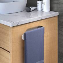 1 件不銹鋼壁掛式毛巾架壁掛式紙巾架容器、毛巾架、浴室浴巾架、浴室配件 - 自黏浴室毛巾桿,方便安裝和整理 - 黑色 - 查看 8