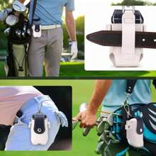 1pc Pu Leather Golf Waist Bag For Golf Ball Storage, 2pcs Golf Balls Included - Blue - View 7