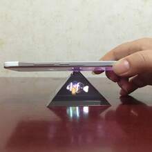 Durable And Portable 3d Holographic Projector, 360 Degree Holographic Mobile Phone Projector, Universal Mini Projector For Smartphone - Transparent - View 3