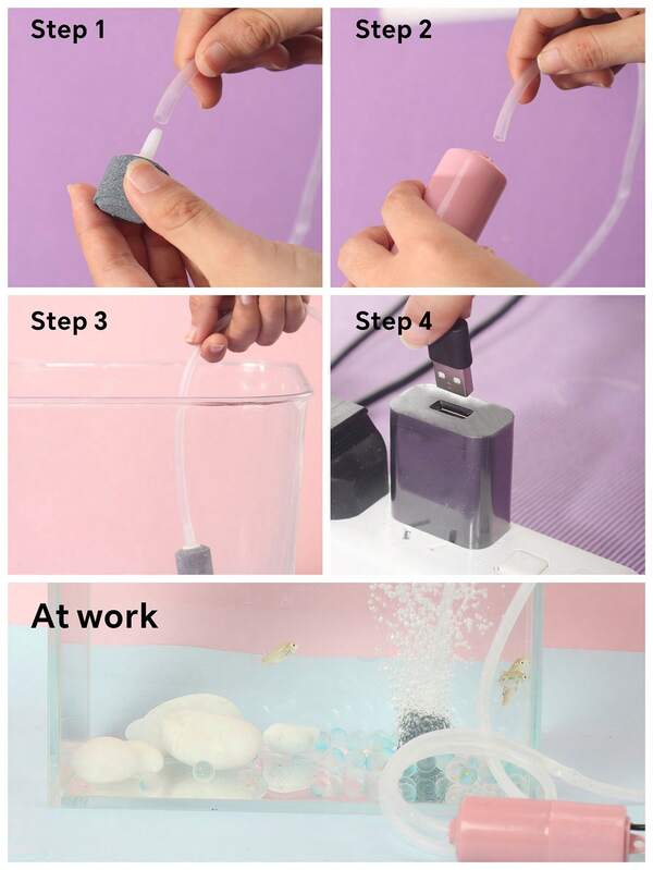 1pc Usb Powered Mini Aquarium Air Pump For Fish Tank, Oxygen Pump For