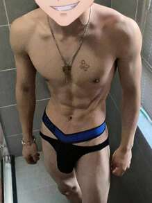 Men Modal Sexy Triangle Boxer Briefs With V-Shaped Waistband, Comfortable And Breathable, Suitable For Sports, Fitness, Low-Waist, Buttock-Lifting, Fashionable Underwear. - Black - View 3