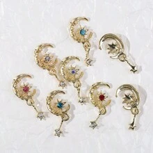 1盒/12入組合金月形美甲裝飾品 - 彩色 - 查看 5