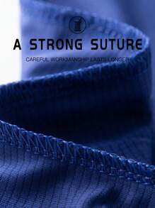 男士运动健身 T 恤，时尚休闲健身服健身服，修身短袖上衣 - 藍色 - 查看 6