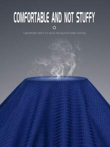 男士运动健身 T 恤，时尚休闲健身服健身服，修身短袖上衣 - 藍色 - 查看 7