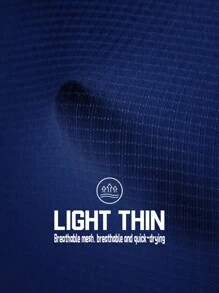 男士运动健身 T 恤，时尚休闲健身服健身服，修身短袖上衣 - 藍色 - 查看 3