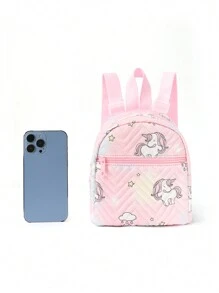 1pc Mini Cute Unicorn Print Kids Backpack, Suitable For Girls, Elementary/Middle School Students, Travel, School, Holiday Gift, Daily Use - Multicolor - View 6