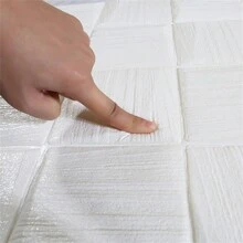 5/10/15/20pcs 3D墙瓷砖贴纸，格子泡沫自粘防水防潮天花板贴纸，易贴易撕，易清洁自由裁剪，适用于厨房客厅浴室走廊，装修贴纸可撕墙板，墙纸，壁纸，春季装饰用品让您的家焕然一新，拉玛装饰贴纸 - 白色 - 查看 10