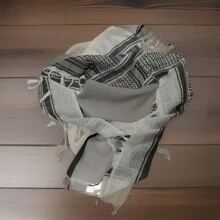 Bufanda táctica especialmente diseñada para proteger del sol y los rayos UV para hombres y mujeres, confeccionada en algodón, estilo árabe. Ideal para realizar combinaciones creativas. Diseñada para motociclistas, máscaras de paintball. Medidas 110 x 110 cm. - Gris - Ver 2