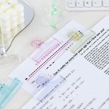 2pcs/Set Transparent Candy-Colored Large Acrylic Clip, Ins Style Stationery For Students To Organize Files And Journals - Purple - View 3