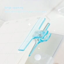 2pcs/Set Transparent Candy-Colored Large Acrylic Clip, Ins Style Stationery For Students To Organize Files And Journals - Purple - View 6