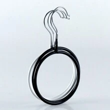 一對掛鉤絲巾掛架,多功能承重 10 公斤並可作為成人衣架、領帶掛架、腰帶勾等 - 黑色 - 查看 5