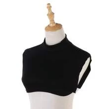 新品到貨素色時尚女性莫代爾假領,親膚&舒服的外套配件,多用途 - 黑色 - 查看 2