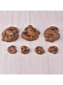 假屎pvc假狗屎貓屎蒼蠅&昆蟲臭氣包整蠱玩具套裝 - 棕色 - 查看 1