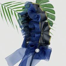 1 件女藍黑色蝴蝶結裝扮髮帶巴洛克洛麗塔甜美女士髮夾頭飾適合日常百搭女僕用 Cospla 配件 - 藍色 - 查看 7