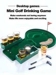 1 件酒吧遊戲迷你高爾夫球套裝,成人減壓休閒娛樂遊戲,派對酒吧玩具,飲酒道具,室內辦公室減壓桌上遊戲玩具,聖誕節和復活節禮物 - 綠色 - 查看 2