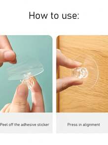 8/10/20入組圓形自粘吸盤手柄,不需鑽孔即可安裝於櫥櫃 - 無色 - 查看 5