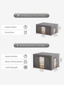 1PC 灰色衣物收纳盒，被子收纳盒，闲置物品收纳盒，橱柜隔断收纳，玩具收纳盒，可折叠收纳盒，内部钢架，适用于存放闲置物品收纳盒装饰品装饰节日装饰房间装饰家居装饰卧室装饰连衣裙裤子鞋子牛仔裤靴子裙子卧室，收纳盒，收纳盒，家居收纳，白色 T 恤女士，黑色裤子女士，女士冬装，连衣裙，女士冬装，优雅女士连衣裙，女士白衬衫，长袖，女士白色连体裤，女士春季连衣裙，女士春季服装，春季，春季服装，极简主义，夏季上衣 - 灰色 - 查看 6