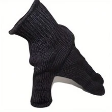 2 /1 雙,防割手套,鋼絲手套,多用途專業防護自衛手套,防護鋼絲手套,鳥類訓練防咬手套,寵物鸚鵡咀嚼保護處理手套 - 黑色 - 查看 5