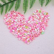 1袋聚合物黏土薄片彩粒,裝飾情人節包裝填充,手工藝術用品diy - 粉色 - 查看 1