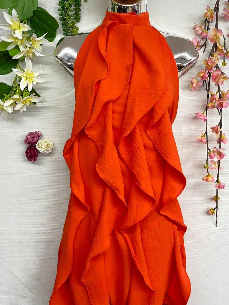 Women Dresses - 橘色 - 查看 1