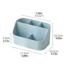 1 Caja De Almacenamiento De Escritorio Dividido, Mesa De Café Minimalista, Estante De Almacenamiento De Control Remoto, Artículos De Papelería Universitaria, Artículos Varios, Caja De Clasificación De Maquillaje - Azul - Ver 2