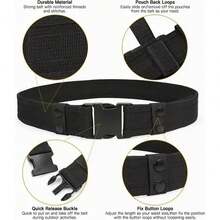 Cinturón Táctico Militar Seguridad 10 Accesorios Desmontable - Negro - Ver 3