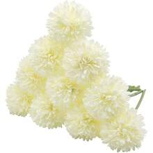 10入組人工仿真假花植物絲菊石球绣球绣球绣球,適用於婚禮花束裝飾,居家廚房花園派對桌面花藝中心diy - 白色 - 查看 3