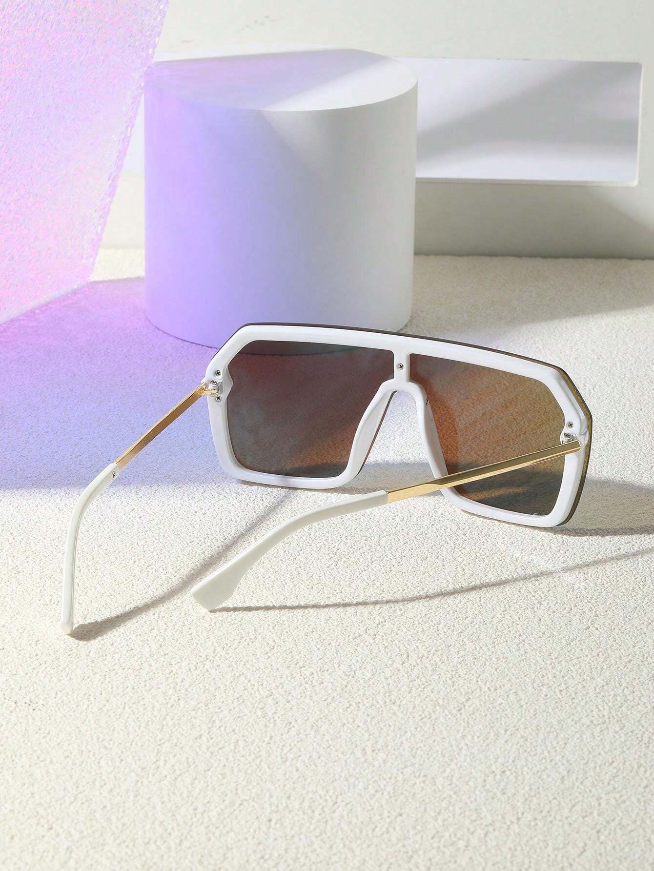 1pc New Style Metal OceanStyle Big Frame Fashion Glasses, With Double