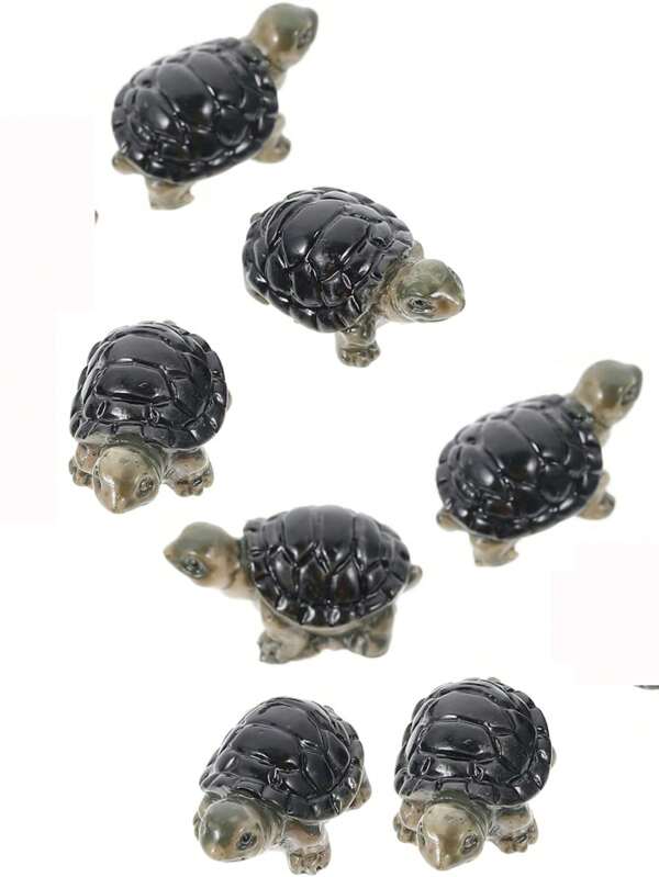 5/10/20pcs Aquarium Pet Decorations Mini Turtle Figurine Miniature Animal Statue Aquatic Oceanic Resin Turtle Ornament