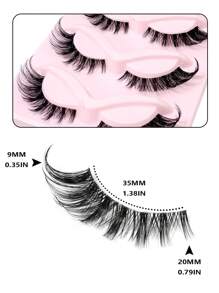 Asiteo New Hot Selling Cat Eye False Eyelashes, 3D Natural Transparent With False Lashes, Fluffy Soft Criss-Cross Style, 5 Pairs + 5 Pairs, Suitable For Cartoon Makeup, Delicate Natural Lash Extension - 眼尾拉長款 - 查看 5