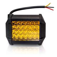 Pair Of Dually Auxiliary 24 Led Amber Headlights With Strobe - Yellow - View 2