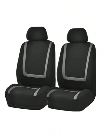 2 件套通用型汽車座椅套套裝,適用於前排座椅,帶 2 個頭枕套,適用於緊湊型和中型汽車,2 毫米海綿滌綸面料,多種顏色可供選擇